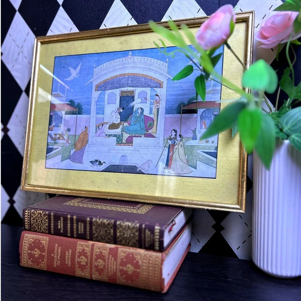 Vintage Framed Indian Pahari Nala Damayanti 15